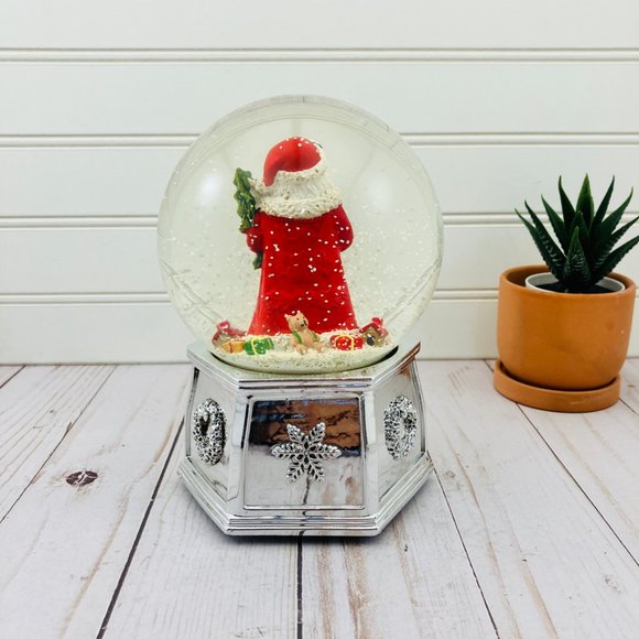 Spode Snow Globe Santa Christmas Tree 6.5" Musical We Wish You A Merry Christmas - Picture 7 of 9